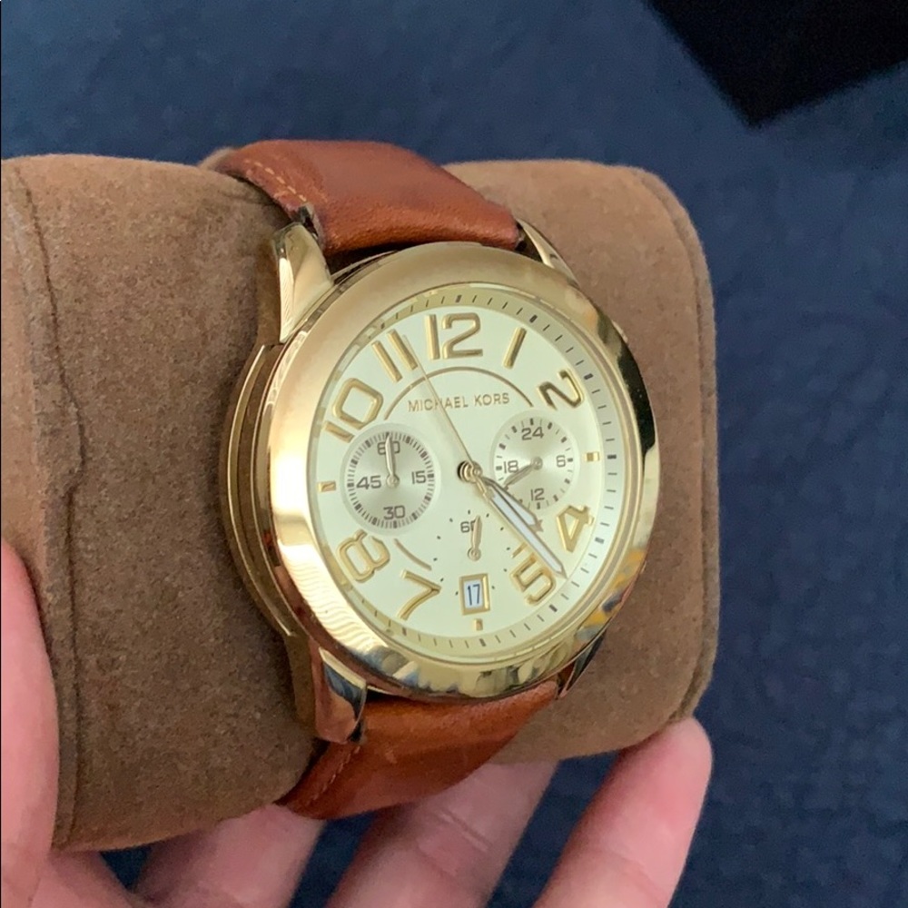 Brown leather Michael Kors watch